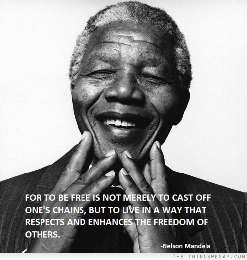 Nelson Mandela quote about freedom