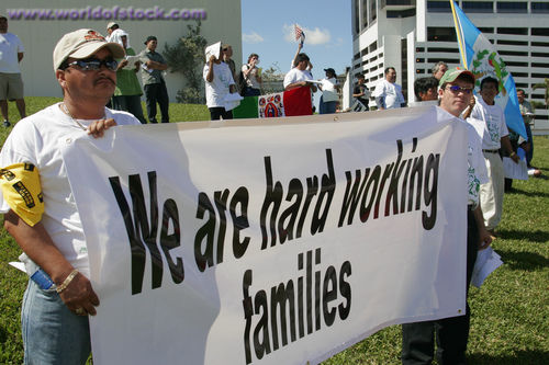 Hard working immigrant families sign