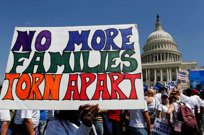 immigration activists at protest